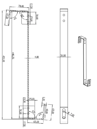 Gancho de telhado S450 para telhados de lança PV-08-01 (1)