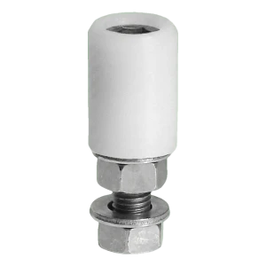 PSG rolo guia para portão FI 40 mm branco com haste roscada M16