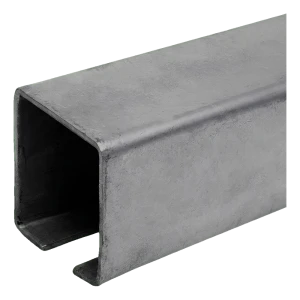 Calha de rodagem em aço – perfil C para portões de correr 60×60 mm, comprimento 6000 mm