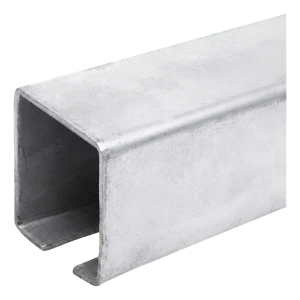 PSG carril de aço para portões deslizantes – perfil U 50×50 mm, comprimento 6000 mm