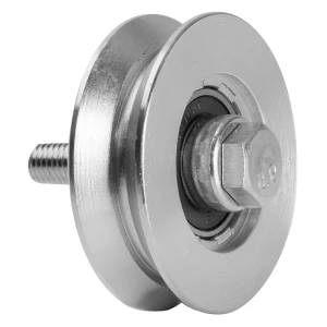 PSG Rolo de guia V fi 70×20 mm aço galvanizado para portão deslizante com carril