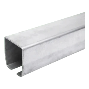 PSG carril de rodagem para portão de correr – perfil em C 140×140×6 mm, comprimento 6 m, galvanização a quente