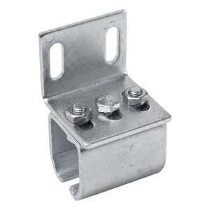 Gancho lateral PSG para calha de portão deslizante 50×46 mm – galvanizado, ajustável