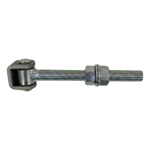 Dobradiça regulável para portão aparafusada M18 aço – comprida L180 mm