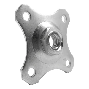 Roseta decorativa 80×80×3 mm para dobradiça ajustável M16 – galvanizada