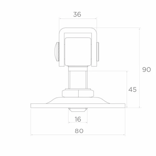 Gonzo regulável de portão com escudo decorativo M16 80×80 mm aço galvanizado 001-363 (2)