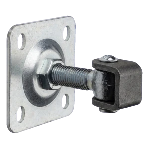 PSG dobradiça regulável para portão M20 com chapa 100×100 mm galvanizada – orelha preta