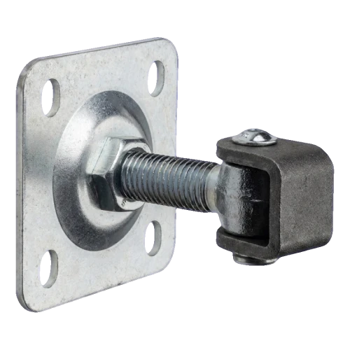 PSG dobradiça regulável para portão M20 com chapa 100×100 mm galvanizada – orelha preta 001-373 (1)