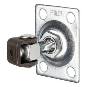 PSG dobradiça regulável para portão M12 com placa retangular 75×55 mm