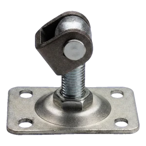 Dobradiça ajustável para portão M20 com placa retangular 110×75 mm em aço galvanizado