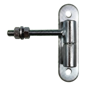 Dobradiça PSG regulável rolamentada fi24 M12 com chapa 150×40 mm e esfera – para portões e cancelas