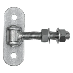 Dobradiça ajustável para portão M20 com placa 140×50 mm – galvanizada