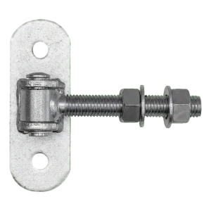 Dobradiça regulável para portão M18 com chapa 140×50 mm – galvanizada