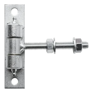 Dobradiça regulável para portão M12 galvanizada – placa 130×30 mm