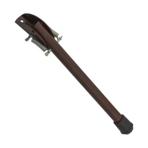 Pé de bloqueio de porta em aço 220 mm castanho – batente de mola para portas e portões