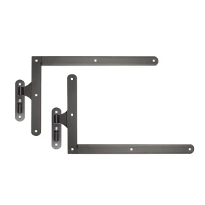 Dobradiça angular com perno H400 preta – conjunto para uma folha de portão