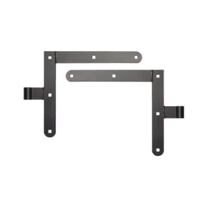 Dobradiça angular de aço preto H250 x L285 mm – conjunto de 4 peças para duas folhas