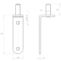 Patim da dobradiça de correia Ø14 mm para aparafusar – perno para portões de batente 001-508 (2)