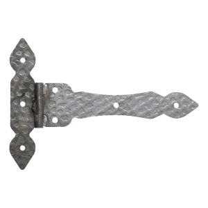 Postal – dobradiça decorativa em T de aço H148 × L240 mm, espessura 3 mm