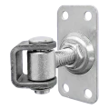 Komet – dobradiça regulável de portão M12 com placa 75 × 37 mm, zinco galvânico 001-522 (1)