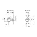 Komet – dobradiça regulável de portão M12 com placa 75 × 37 mm, zinco galvânico 001-522 (2)
