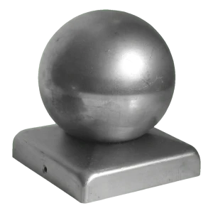 Remate de vedação em aço 100×100 mm com bola decorativa ⌀ 80 – galvanizado