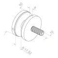 Fixação pontual para vidro 8-17,52 mm ø 50/8/M10x50 AISI 304 sistema plano preto 000-505 (3)