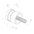 Fixação pontual para vidro 6-12 mm fi 30/13/M8x40 AISI 304 sistema plano cobre 000-481 (3)