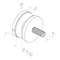 Fixação pontual para vidro 8-17,52 mm fi 50/8/M8x45 AISI 304 sistema plano acetinado 000-477 (3)