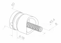 Suporte pontual para vidro 6-12mm fi 30/13/M8x40 AISI304 sistema 42,4 acetinado 000-521 (3)
