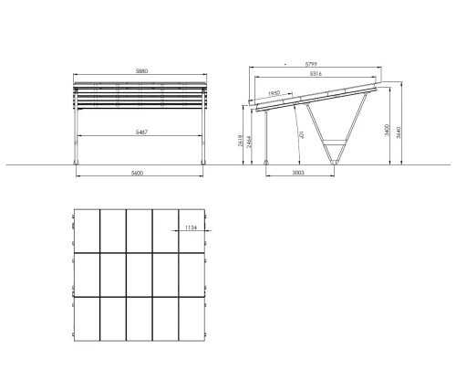 Cobertura fotovoltaica VICA para 2 veículos SOLO Carport GPV-105-02 (5)