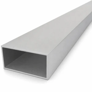 Tubo de alumínio retangular 40×80×2 mm – perfil fechado EN AW-6060, comprimento 2000 mm