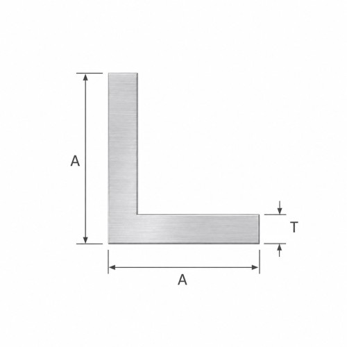 Cantoneira de alumínio de abas iguais 10×10×2 mm – perfil L, comprimento 2000 mm 001-719 (2)