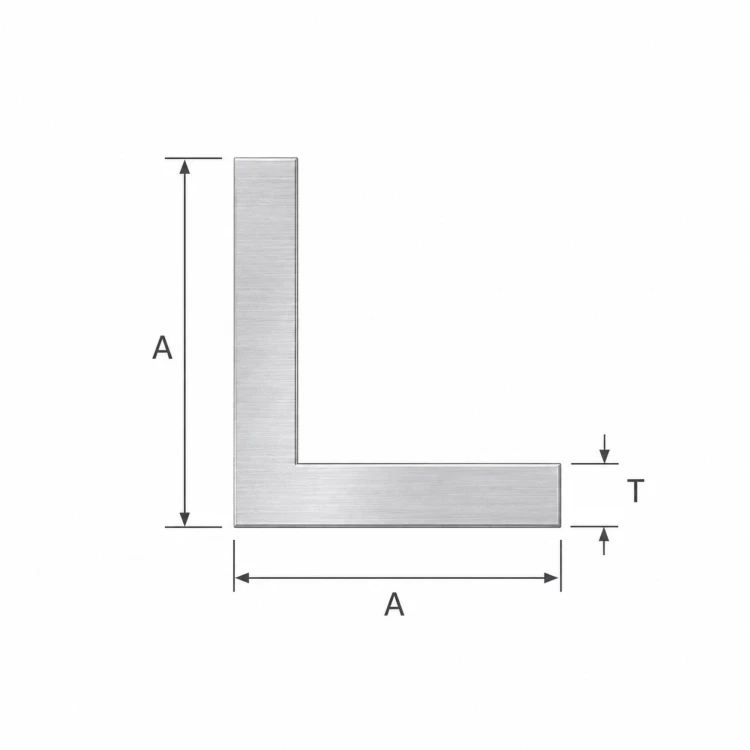 Cantoneira de alumínio de abas iguais 10×10×2 mm – perfil L, comprimento 2000 mm 001-719 (2)