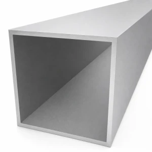 Tubo de alumínio quadrado 100×100×4 mm – perfil fechado L=2000 mm