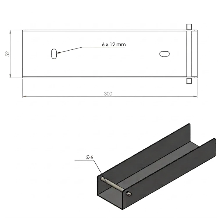 Perfil C conector suporte para murete 300x50 galvanizado GPV-700-54 (3)