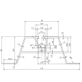 Ponte trapezoidal de alumínio H100 L330 com vedante EPDM 2 mm para montagem PV 001-779 (2)