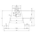 Ponte trapezoidal de alumínio PV com EPDM H70 L330 para chapa trapezoidal 001-777 (2)