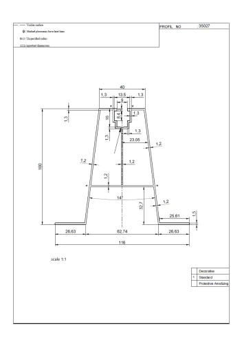 Ponte trapezoidal de alumínio H100 L330 com vedante EPDM 2 mm para montagem PV 001-778 (2)