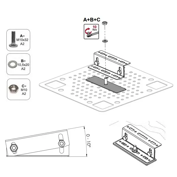 Suporte "Z" CWL para Teto Plano 17x7x5cm (4)