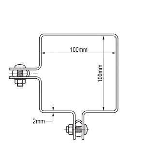 Abraçadeira angular para painéis de vedação 100x100 mm galvanizada