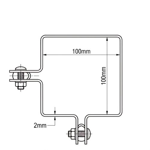 Abraçadeira angular para painéis de vedação 100x100 mm galvanizada 000-773 (1)