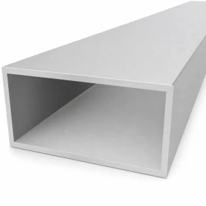 Tubo de alumínio retangular 60×120×4 mm – perfil fechado L=2000 mm