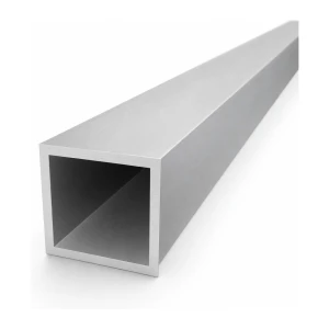 Tubo de alumínio quadrado 50×50×4 mm – perfil fechado L=2000 mm