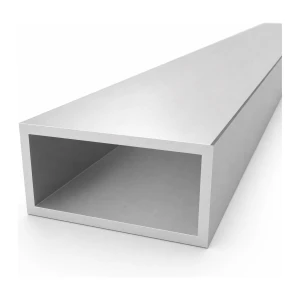 Tubo de alumínio retangular 50×100×5 mm EN AW-6060, comprimento 2000 mm