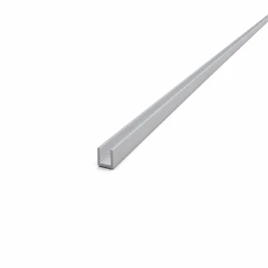 Calha de alumínio EN AW-6060 perfil C/U 8×8×1 mm, comprimento 2000 mm
