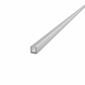 Calha de alumínio 10×10×1,5 mm – perfil C/U, comprimento 2000 mm, EN AW-6060
