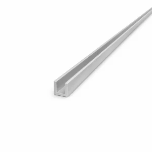 Perfil em U alumínio EN AW-6060 perfil C/U 12×12×2 mm, comprimento 2000 mm