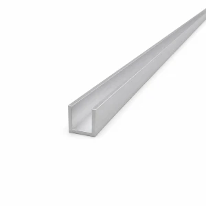 Calha de alumínio 18×18×2 mm – perfil C/U EN AW-6060 comprimento 2000 mm