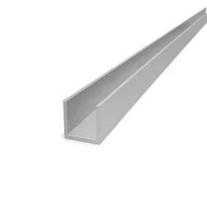 Calha de alumínio 25×25×2 mm – perfil aberto C/U, comprimento 2000 mm